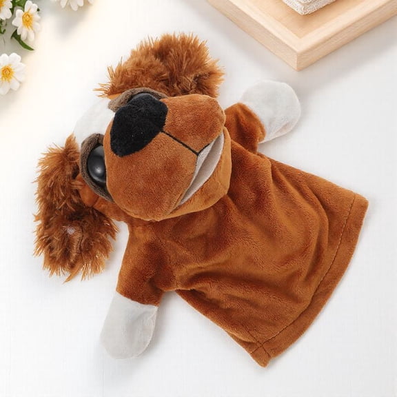 SOPOTUTU Story Hand Puppets Brown Plush Animal Design Promoting Visual and Vocabulary Growth