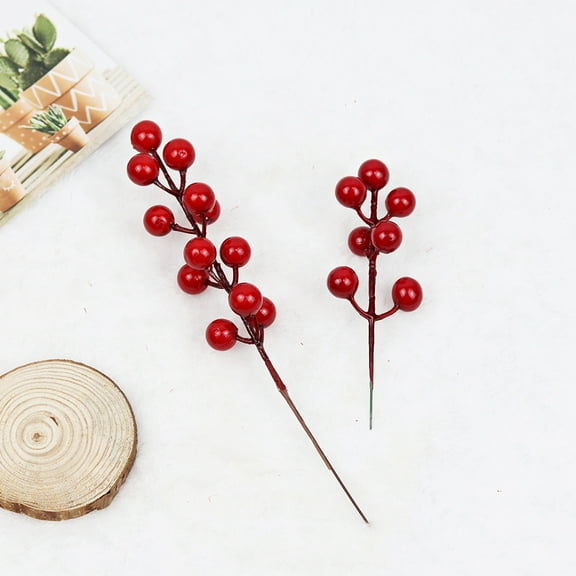 SOPOTUTU Artificial Red Berry Decorations 20 Sets Indoor Decorative Berries for Home, Holiday, Wedding, and Craft Use