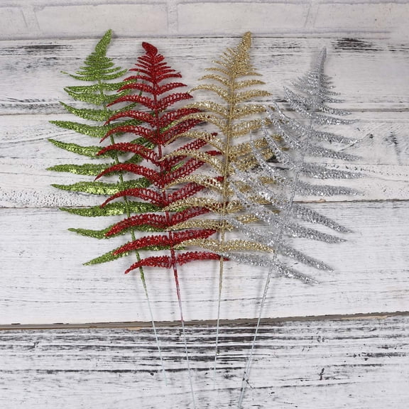 SOPOTUTU 12Pcs Simulation Leaves Plastic Plant Christmas Decor for Party Use