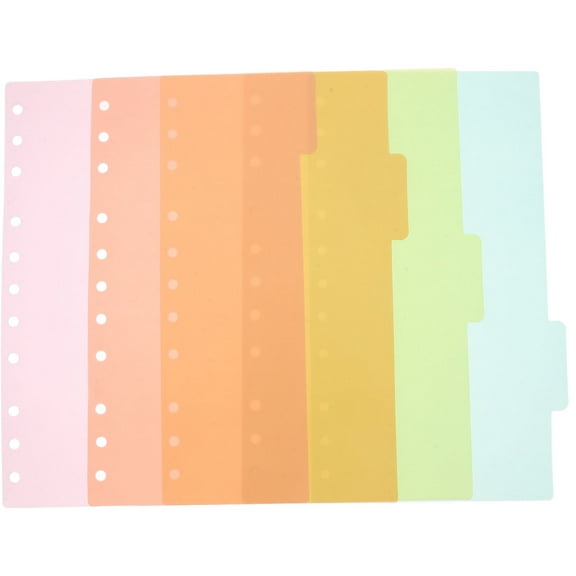 SOPOTUTU B5 Size 9.82X7.07In 5Pcs Multi-Color Plastic Binder Inserts Dividers for Office Use and Filing Needs