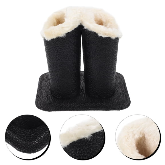 SOPOTUTU Black Glasses Stand with Plush Lined Double Slot for Desk and Nightstand Eyeglass Holder