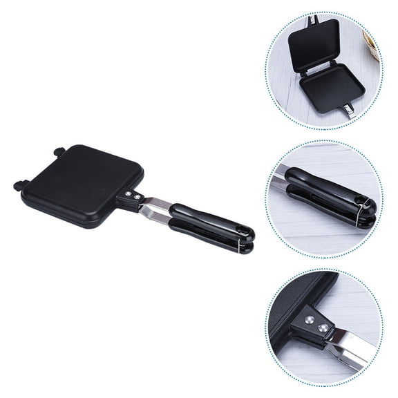 SOPOTUTU Non-Stick Baking Sheet for Sandwiches with Ergonomic Handle, Black Aluminum, 1-Pack