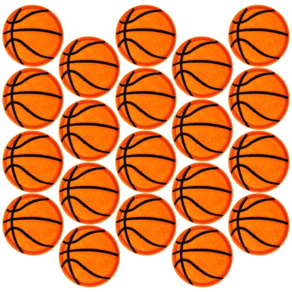 SOPOTUTU 20Pcs Basketball Designed Orange Patches for Clothes Embroidered Sewing Patch for Decor