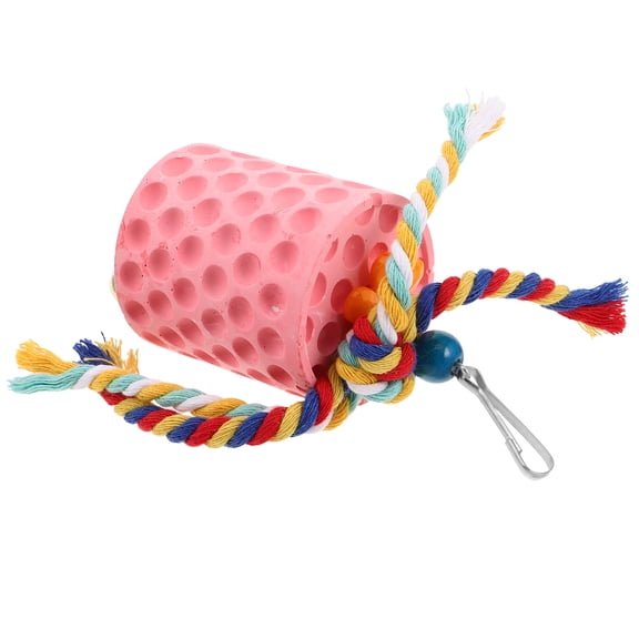 SOPOTUTU Parrot Beak Grinding Stone with Bell for Bird Foraging Activity