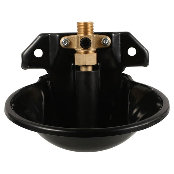 SOPOTUTU Black Automatic Livestock Waterer with Large Capacity Splash-Proof Wear-Resistant Bowl for Farm Animals