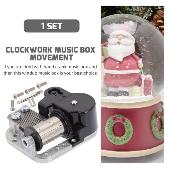 SOPOTUTU 1Set Replacement Musical Box Movement Black Compact Clockwork for DIY Projects