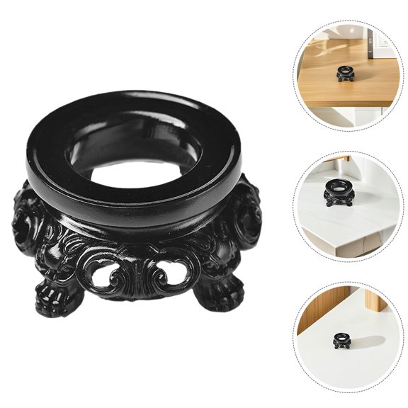 SOPOTUTU Black Resin Crystal Sphere Holder Vintage round Display Stand