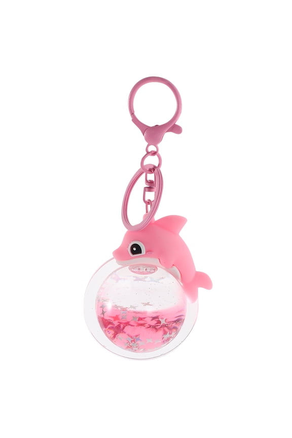 Dolphins Keychain Bag Charm Round Acrylic 1Pcs