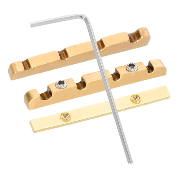 SOPOTUTU 1 Set 38mm Brass Bass Guitar Bridge Nut with Precision Slotting Technology for Enhanced Stable