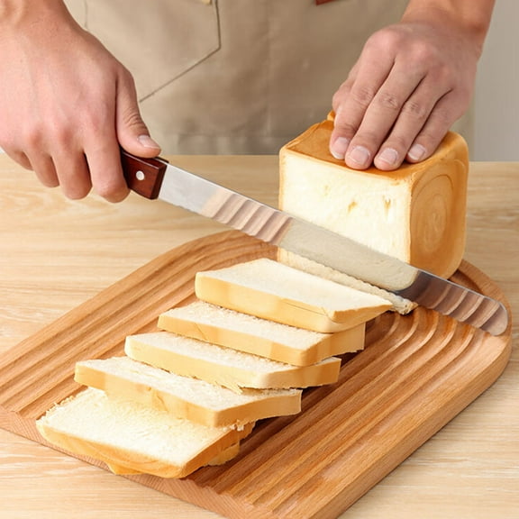 SOPOTUTU Manual Bread Slicer Wooden Bread Cutter Brown 1 Piece for Professional Bakery and Home Use