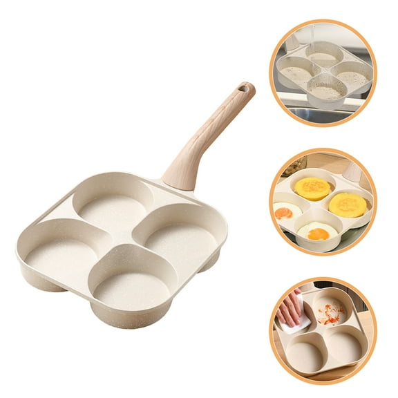 SOPOTUTU Breakfast Pancake Pan Four Cup Divided Phenolic Resin Nonstick For Breakfast Home Users 1Pcs