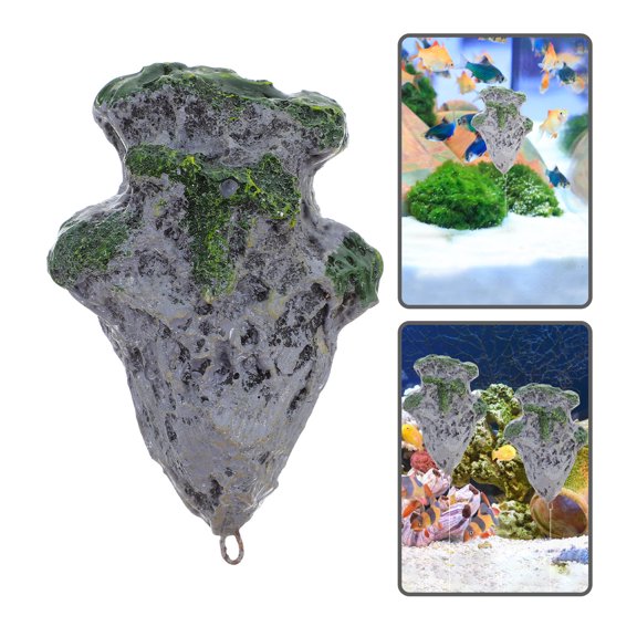 SOPOTUTU Wear Resistant Green Floating Stone Aquarium Ornament for Creative Fish Tank Decor