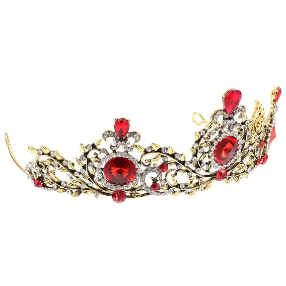 SOPOTUTU Red Bridal Wedding Headpiece, Elegant Alloy Hair Accessory for Brides, Comfortable and Stylish Wedding Hair Ornament