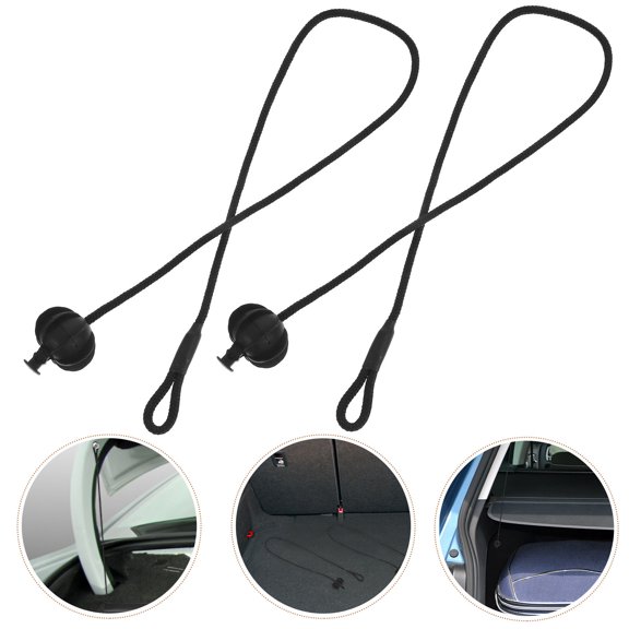 SOPOTUTU Car Trunk Tie Straps 2Pcs for Fixing Trunk Partitions in Black Abs Polyester 18.5X1.2X1.2In