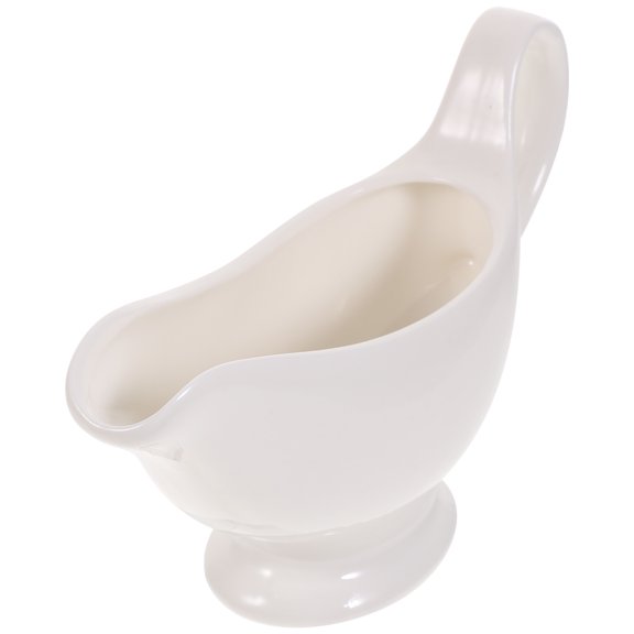 SOPOTUTU Ceramic Gravy Boat Sauce Jug for Home Kitchen Dining Table, Handmade Craftsmanship, 1 Piece