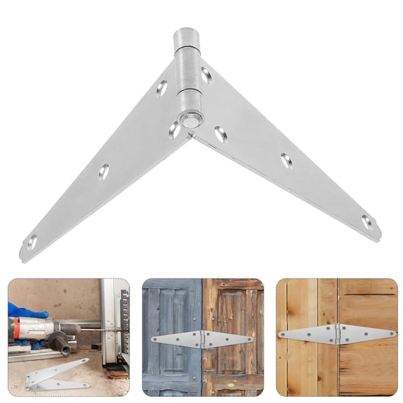 SOPOTUTU Heavy Duty Door Hinge Silver Galvanized Iron for Outdoor Garden Gate, Durable Rust Resistant Hardware