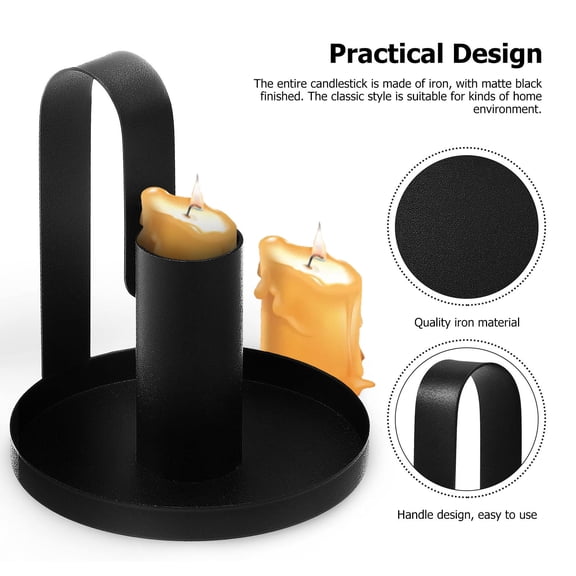 SOPOTUTU Coffee Table Ornaments 2Pcs Iron Candlestick Holders for Home Decoration