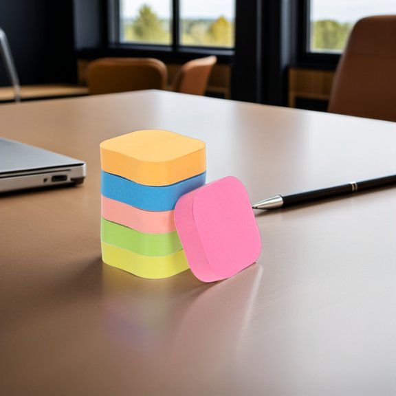 SOPOTUTU Colored Round Note Pads Sticky with Easy Removable Adhesive for Home and Office Use