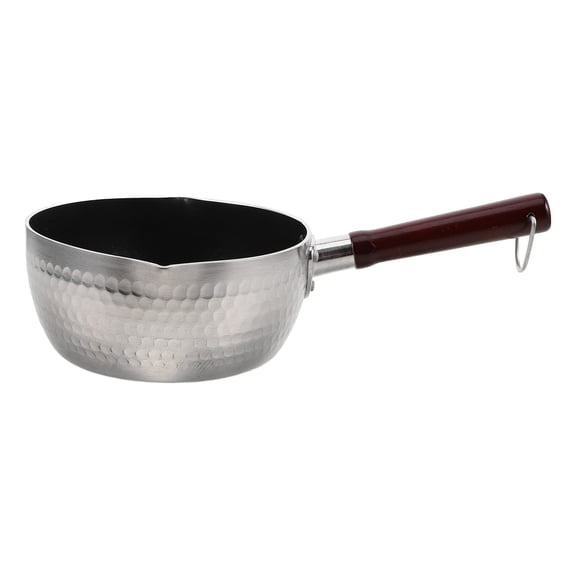 SOPOTUTU Japanese Style Sauce Pan with Spout and Wooden Handle for Soup Noodles and Stir Fry