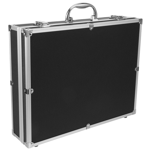 SOPOTUTU Microphone Organizer Hard Box Black with Handle Portable for Mic Accessories Storage