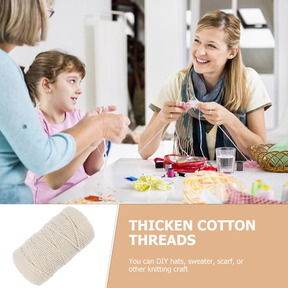 SOPOTUTU Woven Cotton Cord White for DIY Crafting Cup Pads Drawstrings and Textile Projects