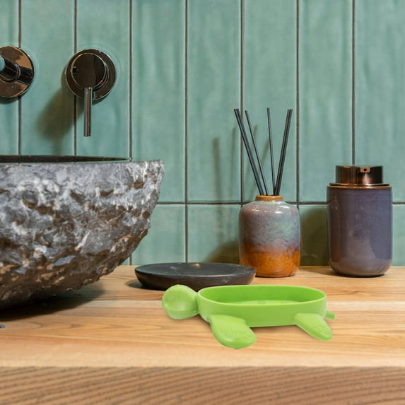 SOPOTUTU Decorative Turtle Soap Holder with Drainage Holes for Bathroom and Kitchen Soap Storage