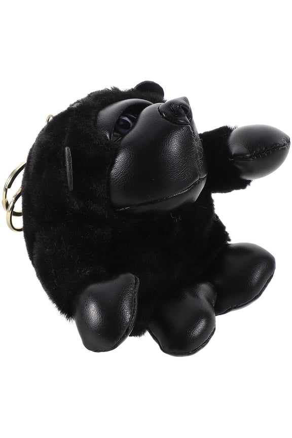 Decorative Monkey Keychain Animal Keyring Black PP Cotton 1Pack