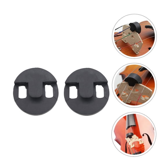 SOPOTUTU 2Pcs Durable Black Rubber Violoncello Mute for Cello Practice with Noise Reduction and Easy Installation