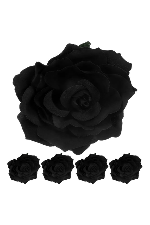 Elegant Black Floral Hair Clip and Cloth Brooch for Wedding Decoration, Ideal for Brides and Special Events, 10CM Size