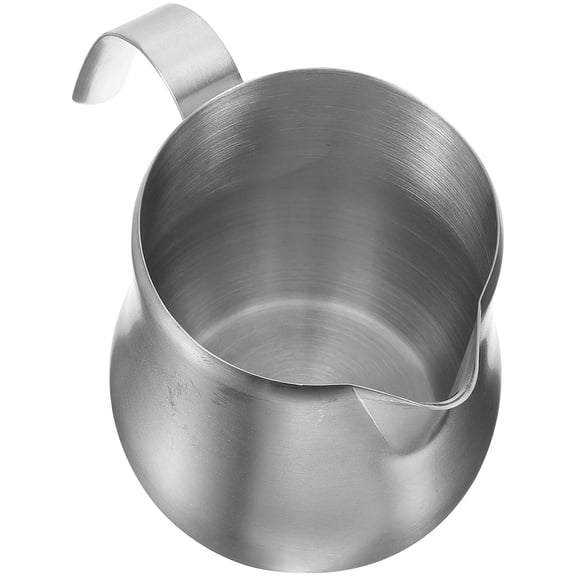 SOPOTUTU Stainless Steel Espresso Pitcher with Handle Plated Silver for Home