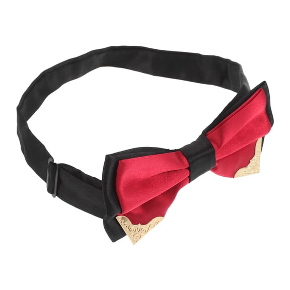 SOPOTUTU Red Metal Bow Tie for Men, Adjustable Fit, Design, Stylish and Comfortable Accessory for Formal Events
