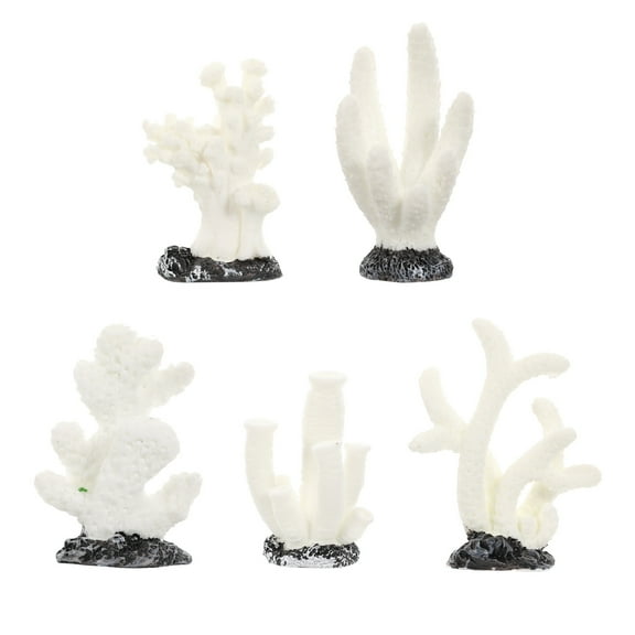SOPOTUTU Fish Tank Micro Landscape Landscaping Decoration Resin Coral Tree 5Pcs