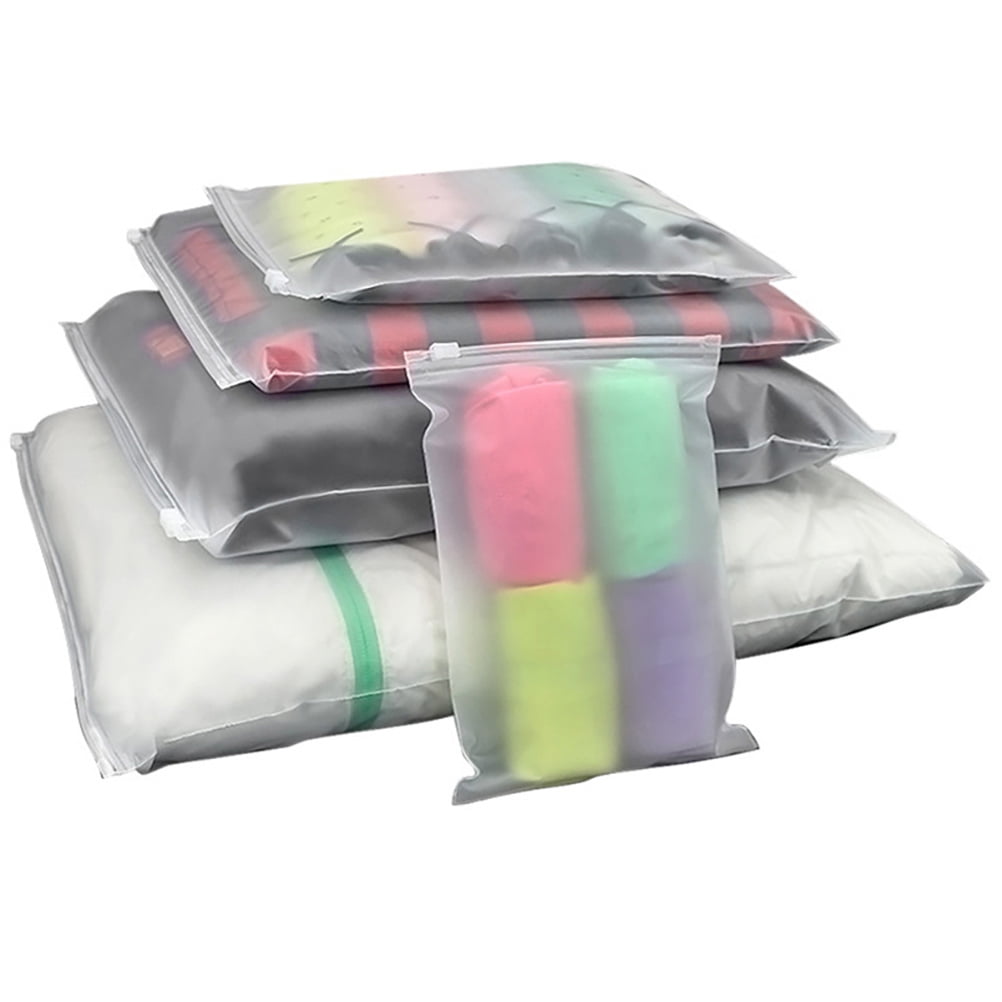 SOPOTUTU Frosted Transparent Clothes Storage Bags 50Pcs for Travel and Packing