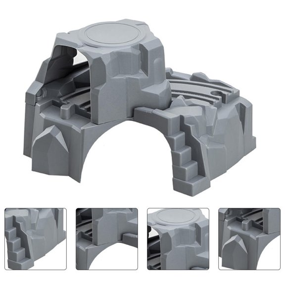 SOPOTUTU Realistic Grey Plastic Train Tunnel for Model Train Sets, Scenic Layouts, and Railroad Decorations, 1 Piece