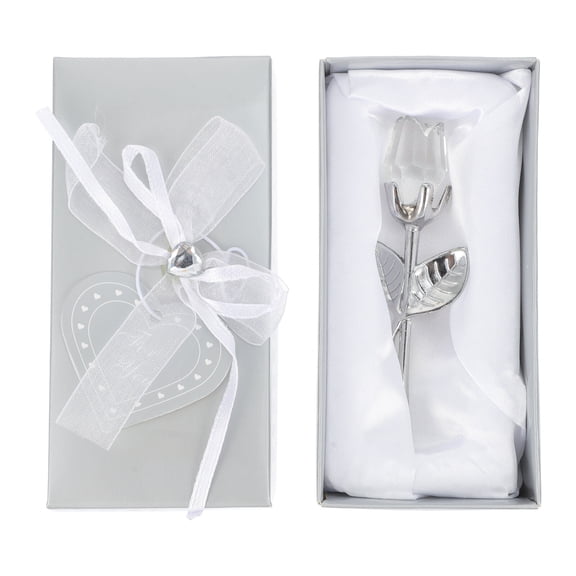 SOPOTUTU Glass Rose Flower Crystal Roses With White Crystal For Home Decoration 1Pack