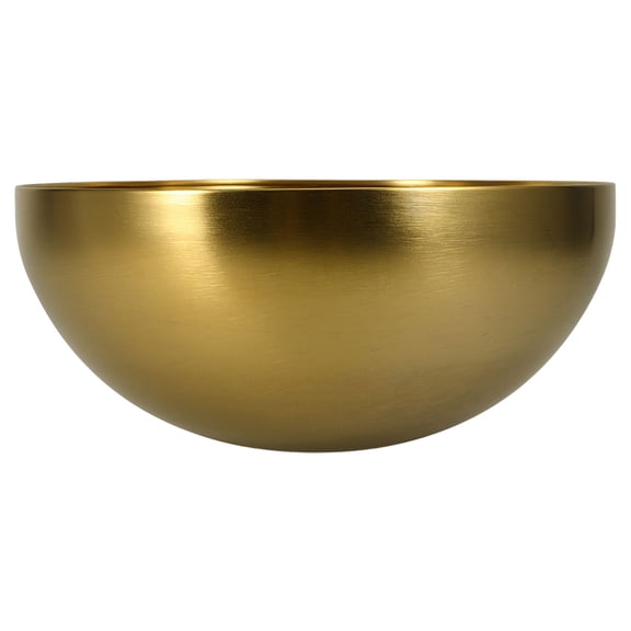 SOPOTUTU Golden Metal Salad Bowl 1 Pack - Serving Dish for Kitchen, Dining, and Food Preparation