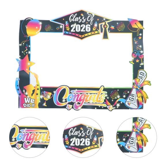 SOPOTUTU Graduation Season Photo Frame Multi Color Paper Frame for Outdoor Indoor Decor