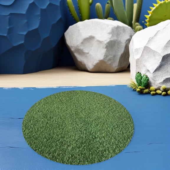 SOPOTUTU Grass Pad Round Artificial Grass Mat Green Picnic Party Use 1Pack