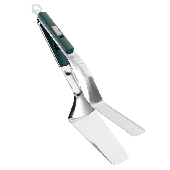 SOPOTUTU Green Steak Spatula Tong with AntiSlip Handle for Home Use Made of ABS and Stainless Steel 7.87 Inches