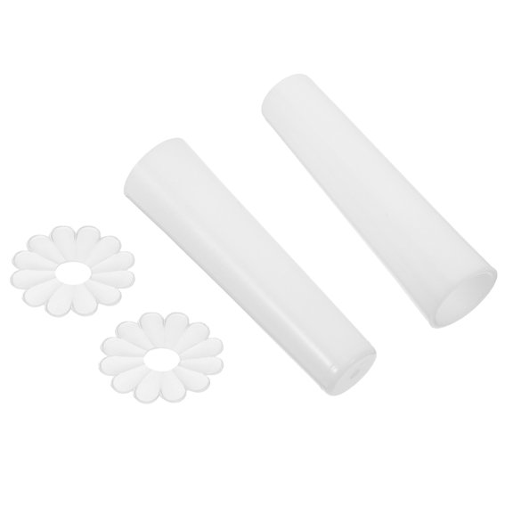 SOPOTUTU Hardwearing Shield White Plastic Umbrella Tip Cap for Straight Rods 2Pcs