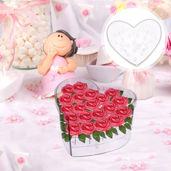 SOPOTUTU Transparent Acrylic Heart Shaped Flower Box for Elegant Flower Packaging and Arrangement