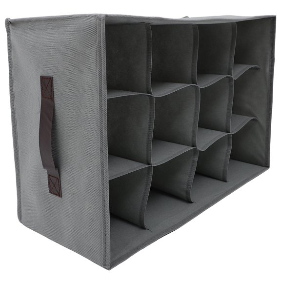 SOPOTUTU Home Closet Storage Box Grey with Non Woven Fabric and Multiple Compartments