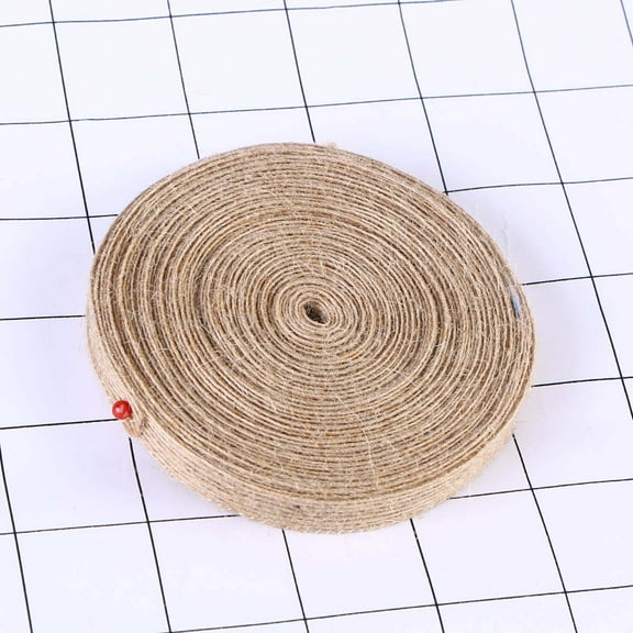 SOPOTUTU Brown Jute Twine Webbing Ribbon for Versatile Craft and Decorative Uses