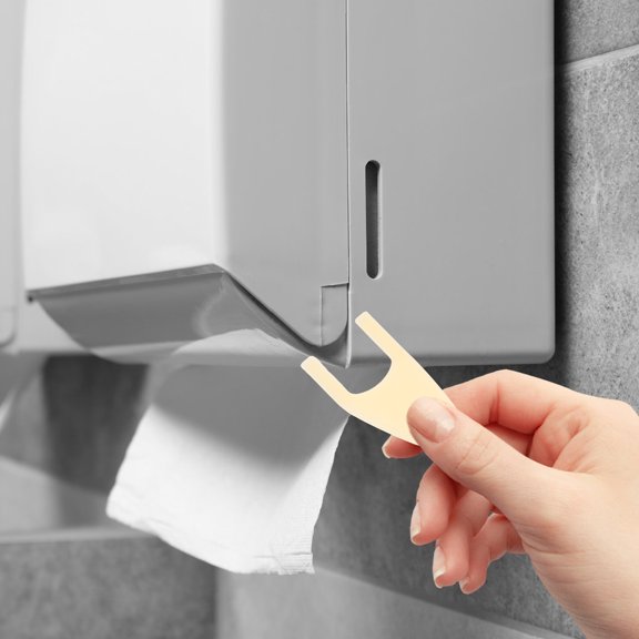 SOPOTUTU White Plastic Key Tool for Toilet Paper Dispensers, Easy to Install Replacement for Bathroom Maintenance Accessories