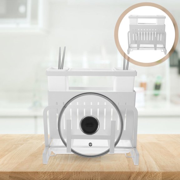 SOPOTUTU Kitchen Cutter Stand with Transparent Body for Visible Utensil Storage