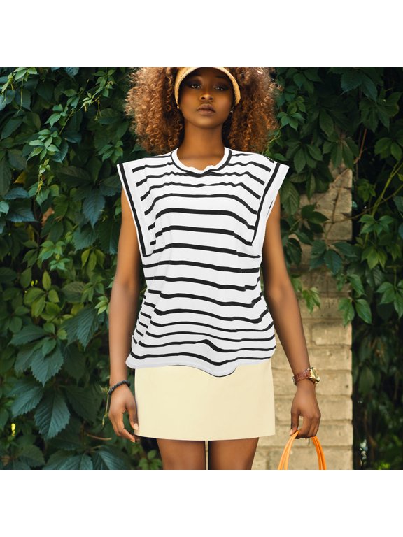 Lady White Cotton Round Neck T-Shirt Soft Breathable Summer Wear