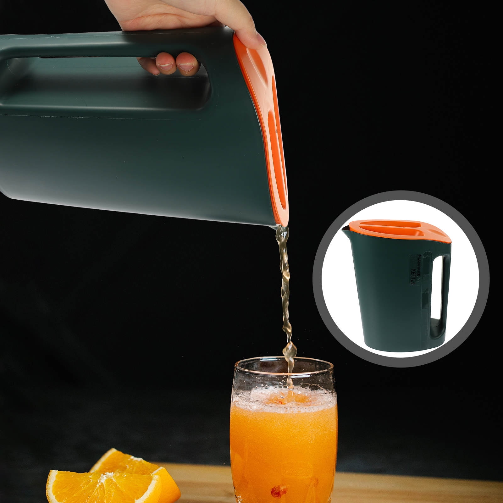 SOPOTUTU Large Green Pitcher with Lid, Leakproof Jug, Fruit Beverage ...