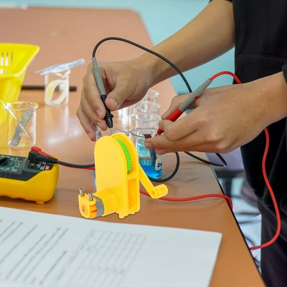 SOPOTUTU Yellow Hand Crank Generator Manual Power Generator for Physics Science Education