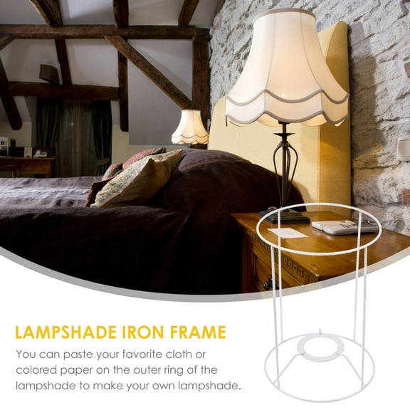 SOPOTUTU White Wire Cage Lampshade Frame for Pendant Light Fixtures, Lighting Accessory