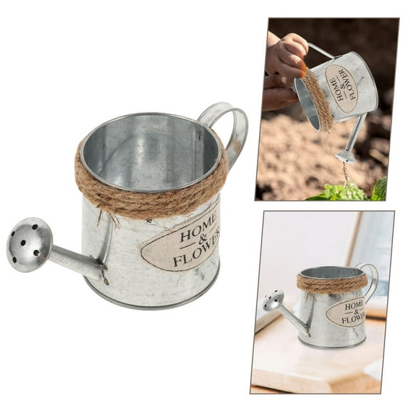 SOPOTUTU Vintage Metal Flower Pot Bucket Iron Sheet Planter for Indoor Outdoor Garden Decor 1 Set